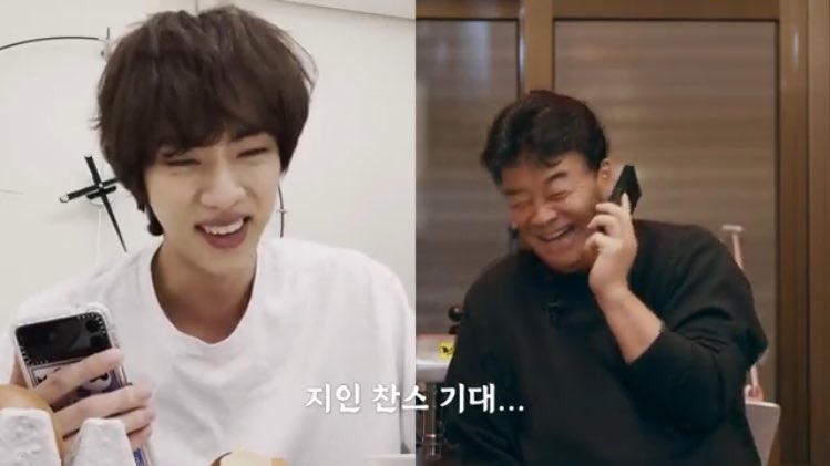vminiecats's tweet photo. — Mañana sábado 12 de nov. es el estreno de los 2 primeros episodios del programa de #JIN  "Drunken Truth" junto al chef Paik Jongwon. Durante el programa ambos prepararán alcohol y visitarán un mercado local para determinar al ganador. 

Se publicarán en BANGTANTV. Horarios ↓ https://t.co/fVwMHvjTtX