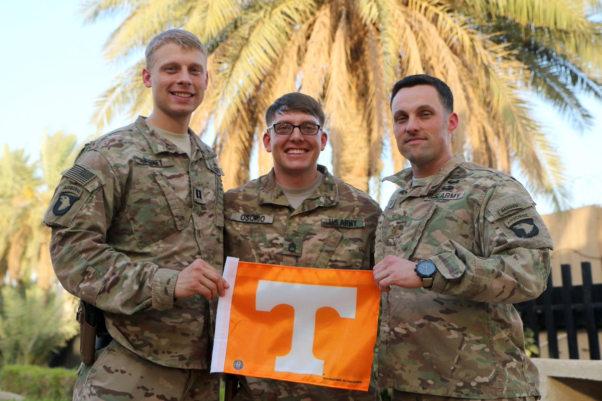 Home of the free, because of the brave. 🇺🇸 Today we honor Vol veterans like U.S. Army Cpt. Justin Burney ('08), Maj. Mike Cooley ('02), and Sfc. Cisco Osorio ('14), and all those who have served. 

Happy #VeteransDay from Rocky Top!