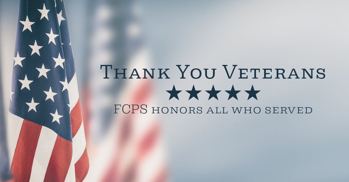 Happy Veterans Day from FCPS!

We are truly grateful to all who have selflessly served our country. Thank you for your service! #FCPSProud