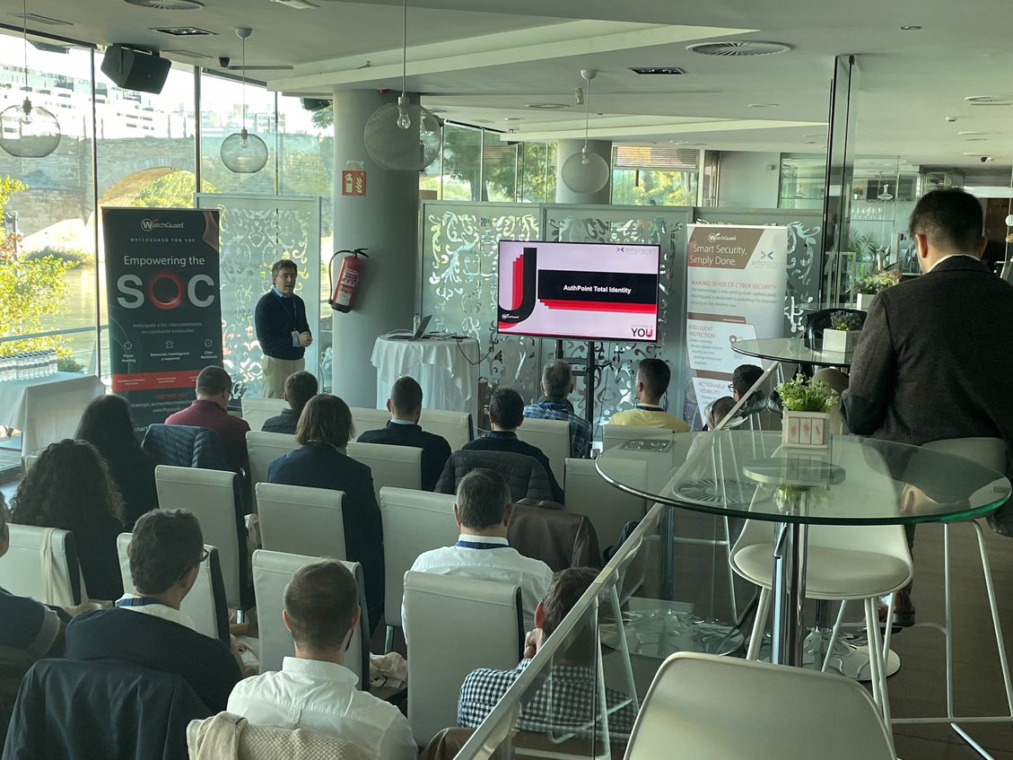 WatchGuardSpain's tweet photo. Los expertos de @WatchGuard y #WGforSOC han avanzado el roadmap de la compañía y explicado nuestras tecnologías en el evento de @Sincronet1.
Gracias por la invitación.
#Ciberseguridad #partners #MSP #MSSP #AuthPoint #ThreatHunting https://t.co/2V14ntxSOw