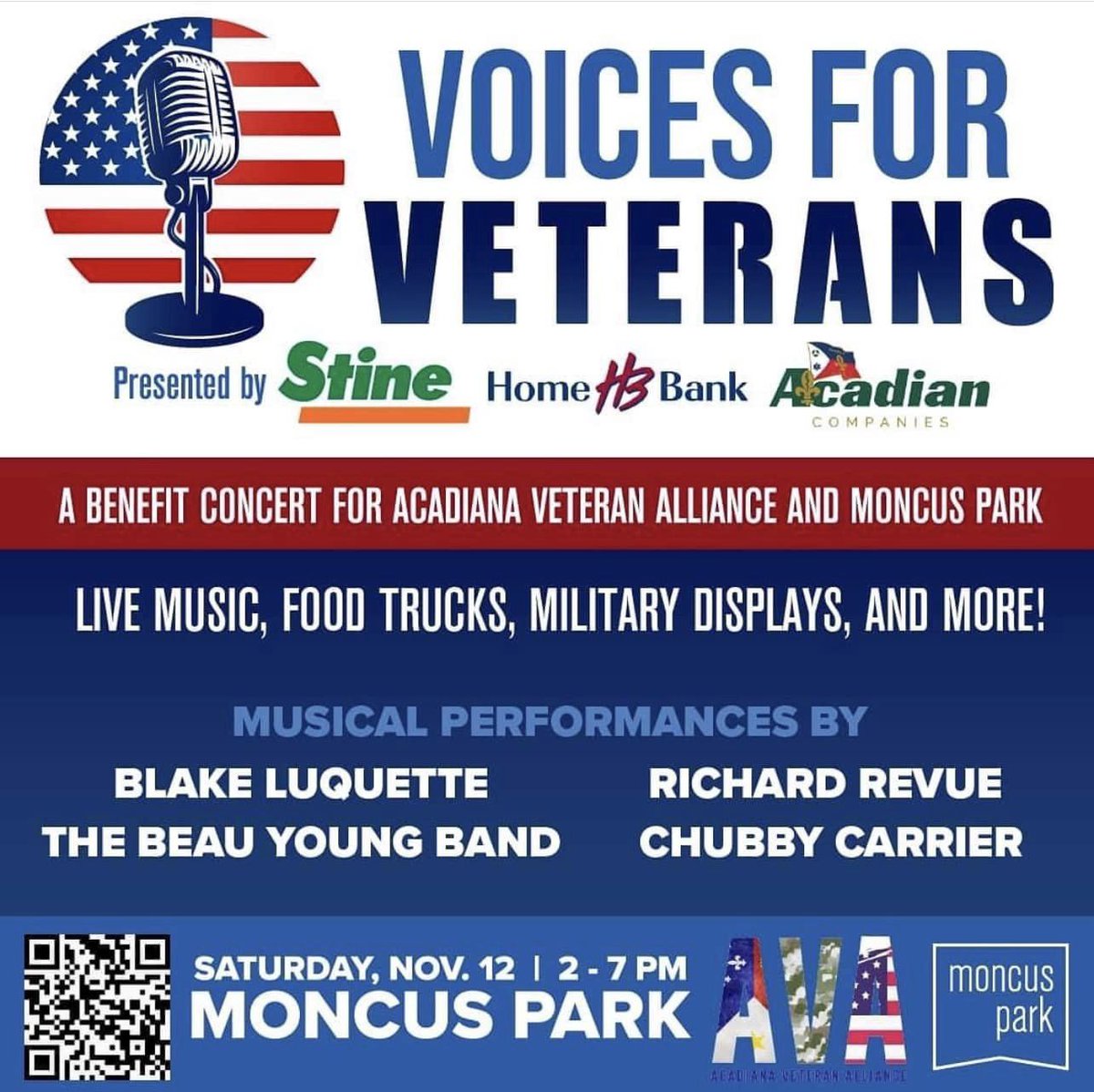 solaccofficial's tweet photo. Join us Saturday at @MoncusPark for the Acadiana Veteran's Alliance Voices for #Veterans event. We'll be set up in the resource tent should you have any questions about our opportunities for veterans! 🇺🇸📚⭐#military #service #army #navy #marines #vetera https://t.co/ZFClaHPsw5