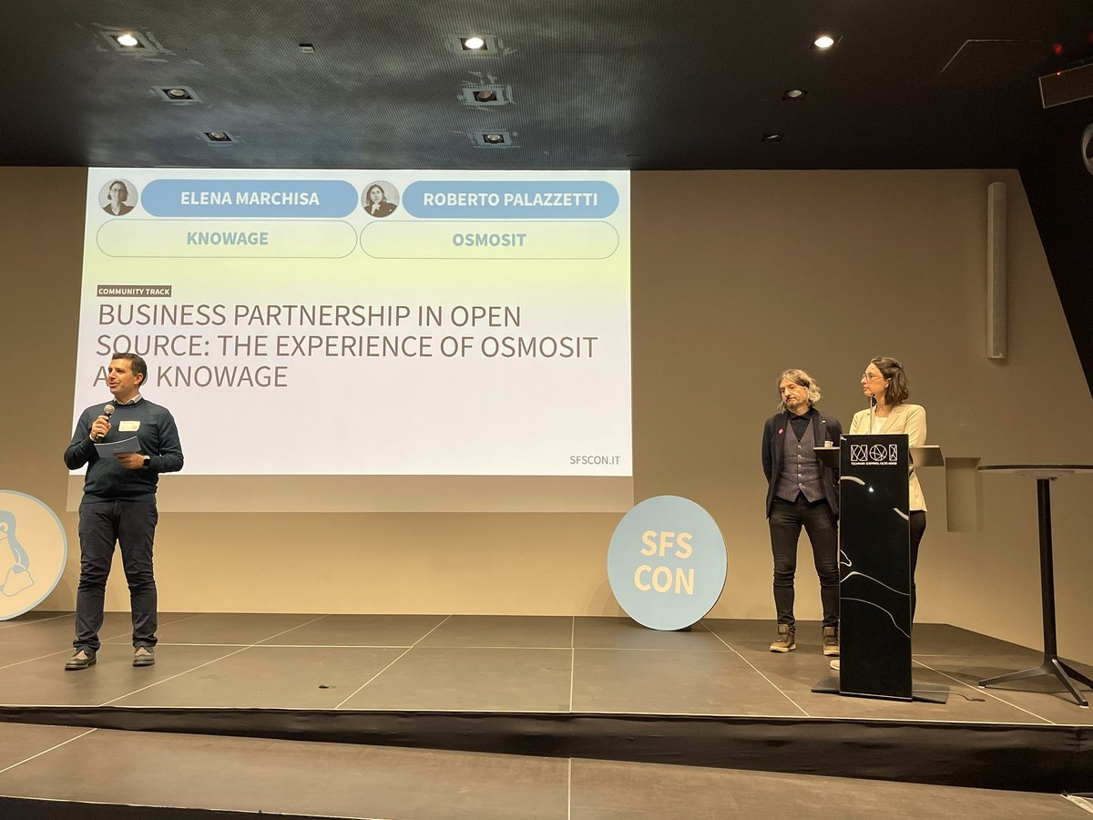 gcazzin's tweet photo. Now on stage for @knowage_suite with our partner @Osmosit ! https://t.co/KKvxg8fRnE