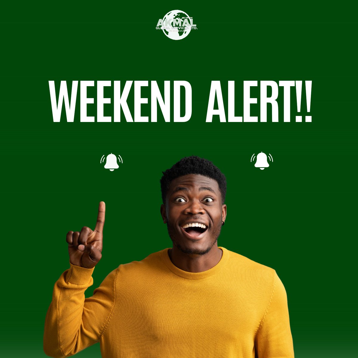 Akmalgloballtd's tweet photo. Weekend alert!! 
Have a great weekend ahead!! 
#leaked #MoreLoveLessEgo wizkid soludo #MLLE obiano garnacho #MUNAVL #WakandaForever #BlackPanther #BibleBuild https://t.co/S90SX3Z6Dr