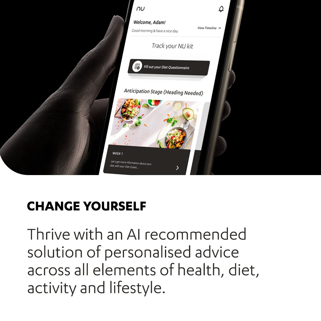 LongLiveNu's tweet photo. What’s NU? NU is for “life” – yours. By analysing what makes you “you”, we reignite your health to help you thrive every day.

#ItsGoodToNU #LongLiveNU https://t.co/u7P5bjkSgw