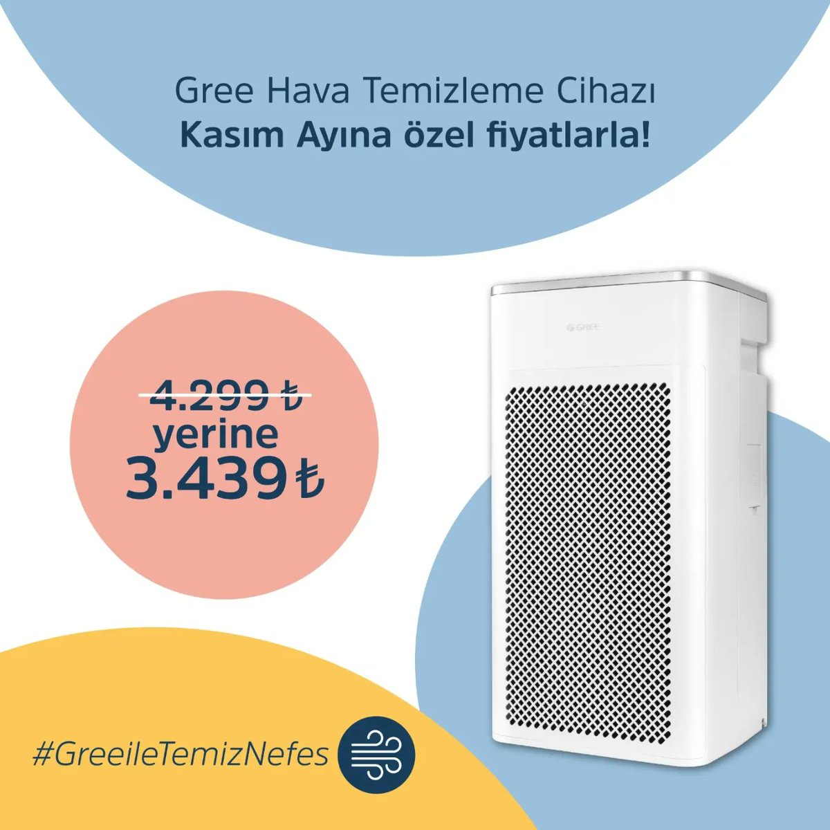 GreeTurkiye's tweet image. Kasım’a özel Gree Hava Temizleme Cihazı indirimlerine linke tıklayarak ulaşabilirsiniz!

👉🏻gree.com.tr/gree-klima-sis…

#GreeKlima #TLCKlima #GreeileTemizNefes