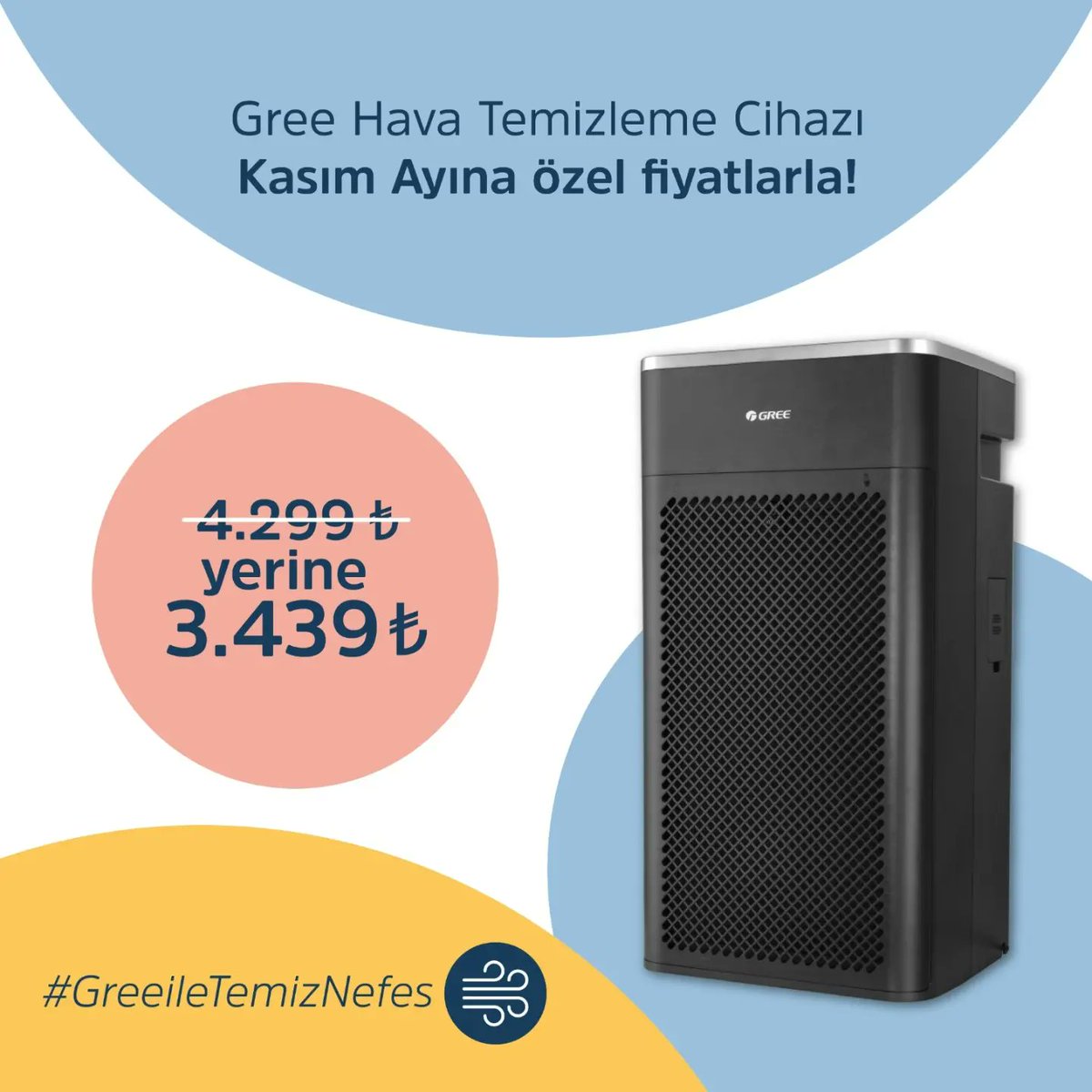 GreeTurkiye's tweet image. Kasım’a özel Gree Hava Temizleme Cihazı indirimlerine linke tıklayarak ulaşabilirsiniz!

👉🏻gree.com.tr/gree-klima-sis…

#GreeKlima #TLCKlima #GreeileTemizNefes
