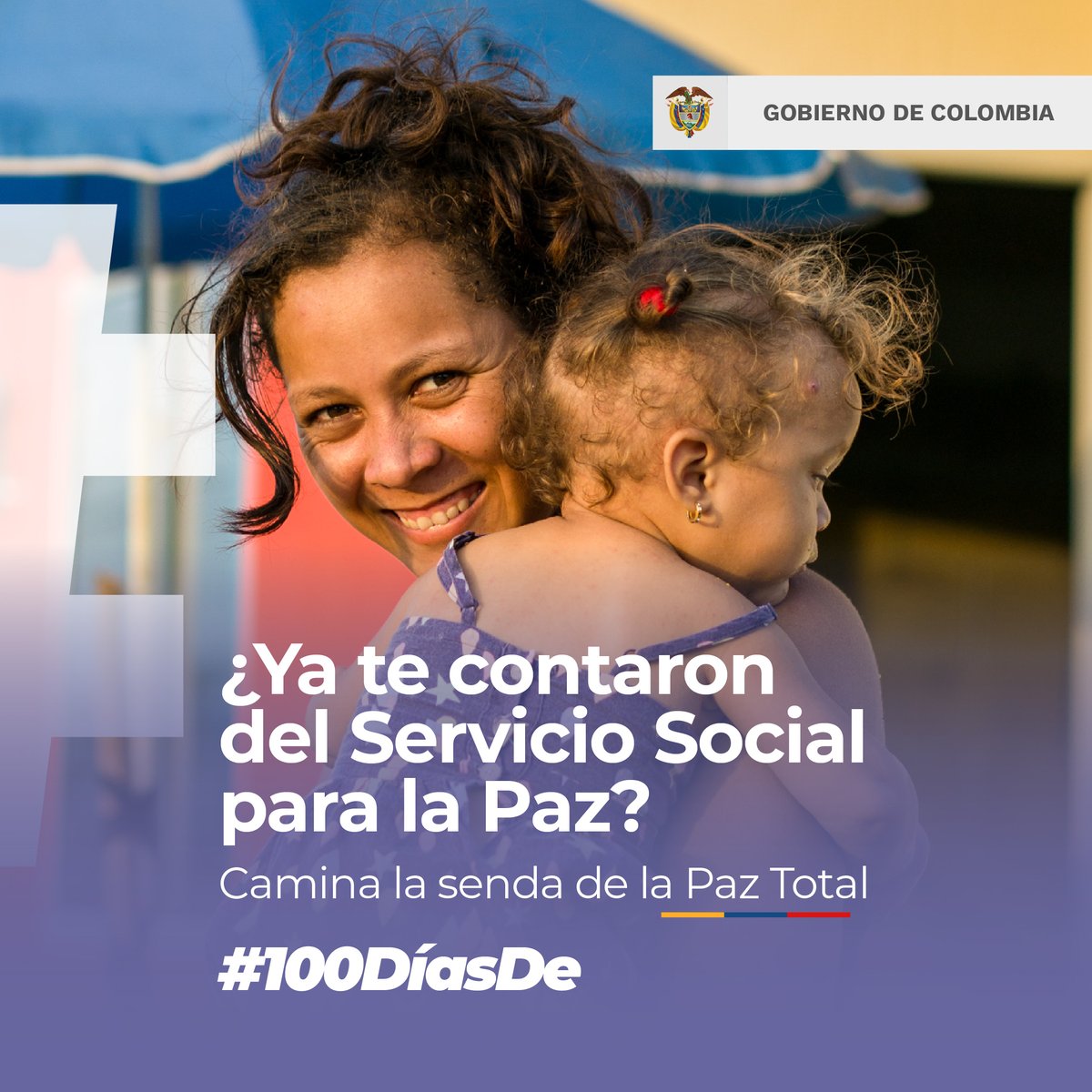 #100DíasDe un Gobierno que le apuesta a la Paz Total con el Servicio Social para La Paz, que te da la oportunidad de servir al país con acciones ambientales, educativas y comunitarias.