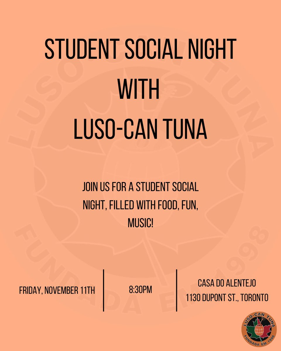 Join us for a social tonight at Casa do Alentejo! — Junta-se a nós para uma noite de convívio!