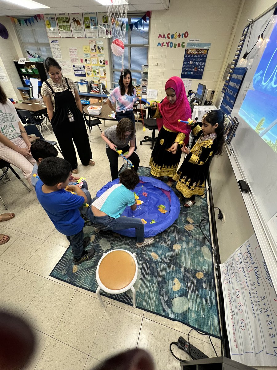 misspopowitz's tweet photo. Gone Fishing for synonyms @NISDCNE Literacy Night! Loved seeing all the families show up. #rootedcoloniesnorth https://t.co/TiDClZ6V20
