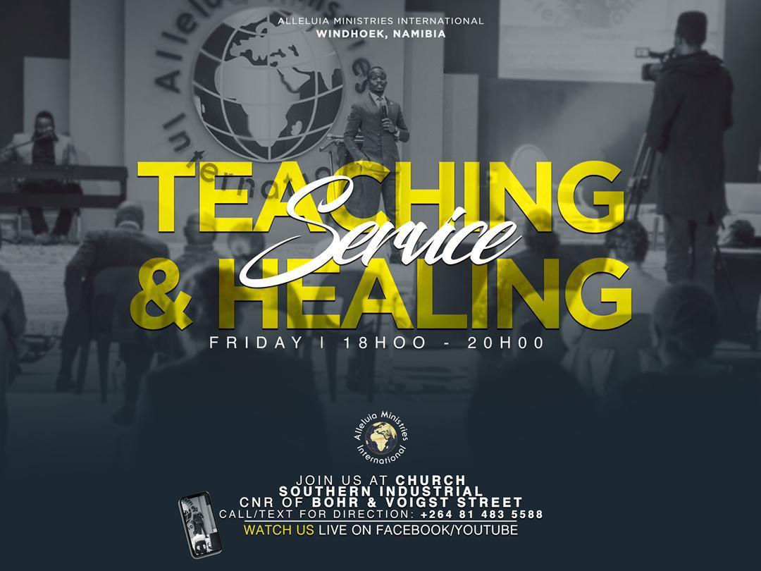 God has accorded us once more another opportunity to gather in His house.🙌🏾

Kindly be reminded of our Friday Teaching and Healing service at 19h00. If you are in need of transport, please let us know. 
Kind Regards,
Alleluia Ministries International, Windhoek Namibia
