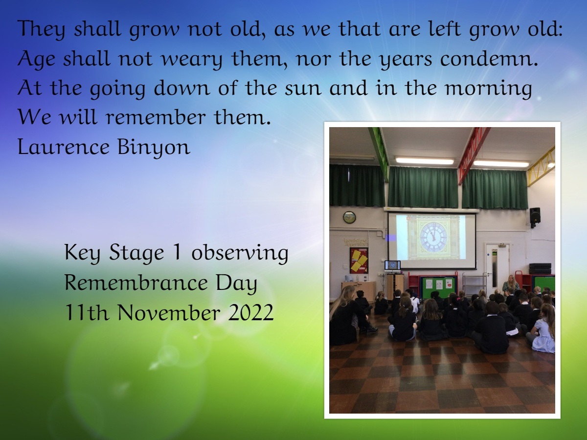 Years 1 to 6 held a 1 minute silence to commemorate Remembrance Day today. 
Our Reception Classes learned about poppies!