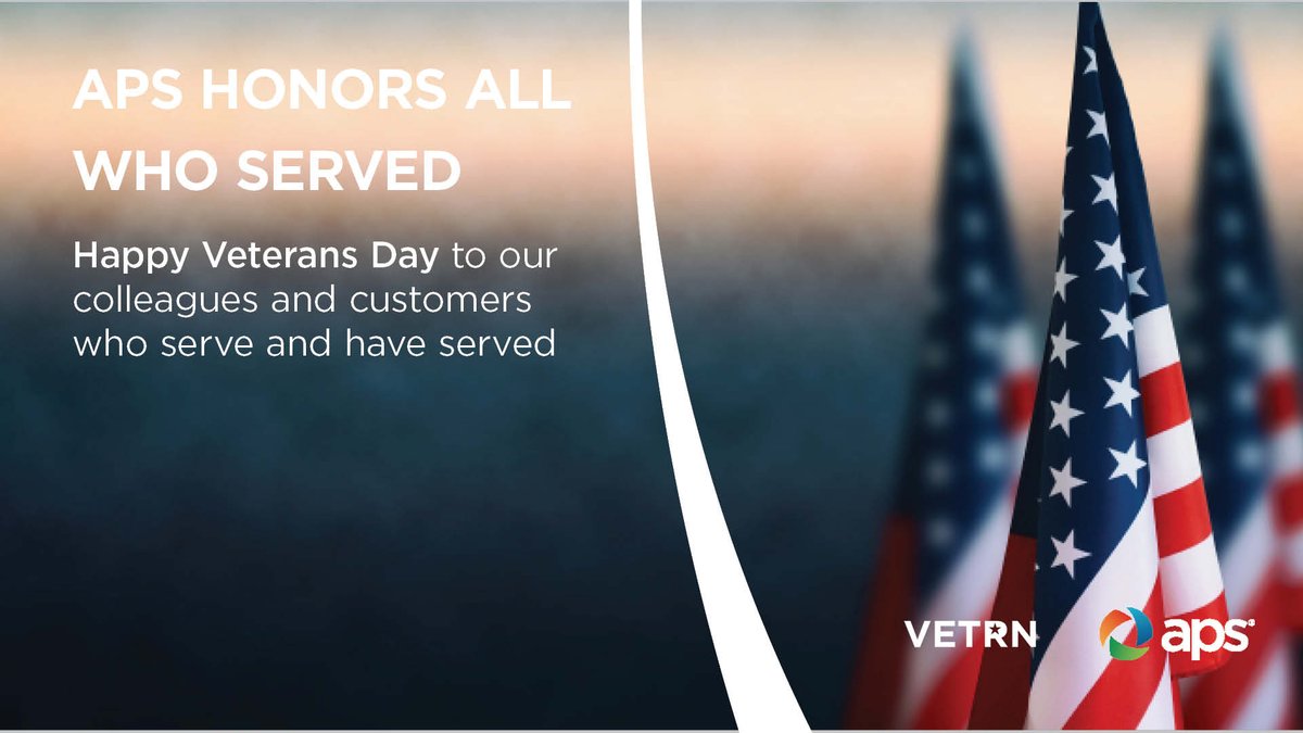 apsFYI's tweet image. Today we honor our veterans &amp;amp; thank them for their service &amp;amp; sacrifice. As part of our commitment to provide quality &amp;amp; affordable service, Veterans Day is an off-peak holiday for those on a time-of-use or time-of-use w/ demand plan. For ways to save, visit bit.ly/3ToR45T