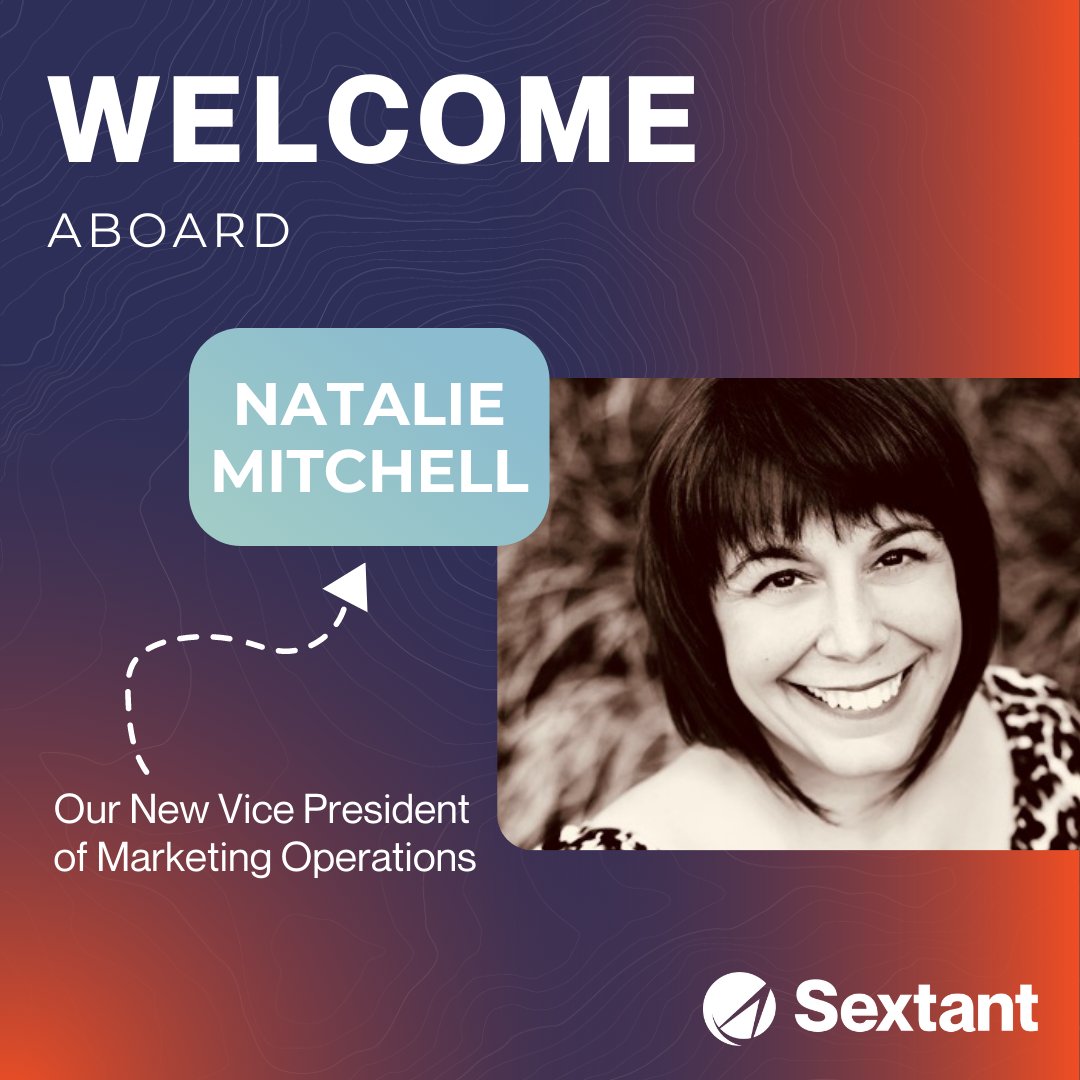 sextantmktg's tweet photo. We have a new addition to our crew! Meet Natalie, our new Vice President of Marketing Operations. https://t.co/V3NXgNXG1x