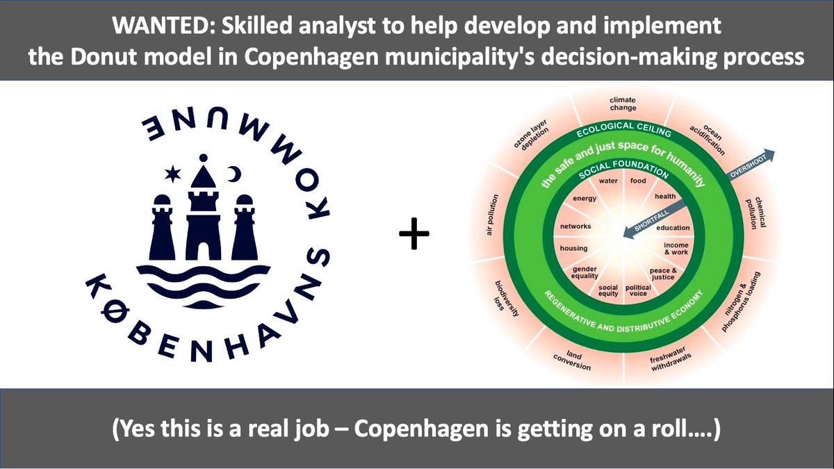 KateRaworth's tweet image. Let's go Copenhagen Council! Check out this cool job putting Doughnut Economics into action in the city. Pls share with anyone who could be great in this role. It's a brilliant initiative &amp;amp; may spark many more cities to follow - could your city be next?... kk.dk/ledigestilling…