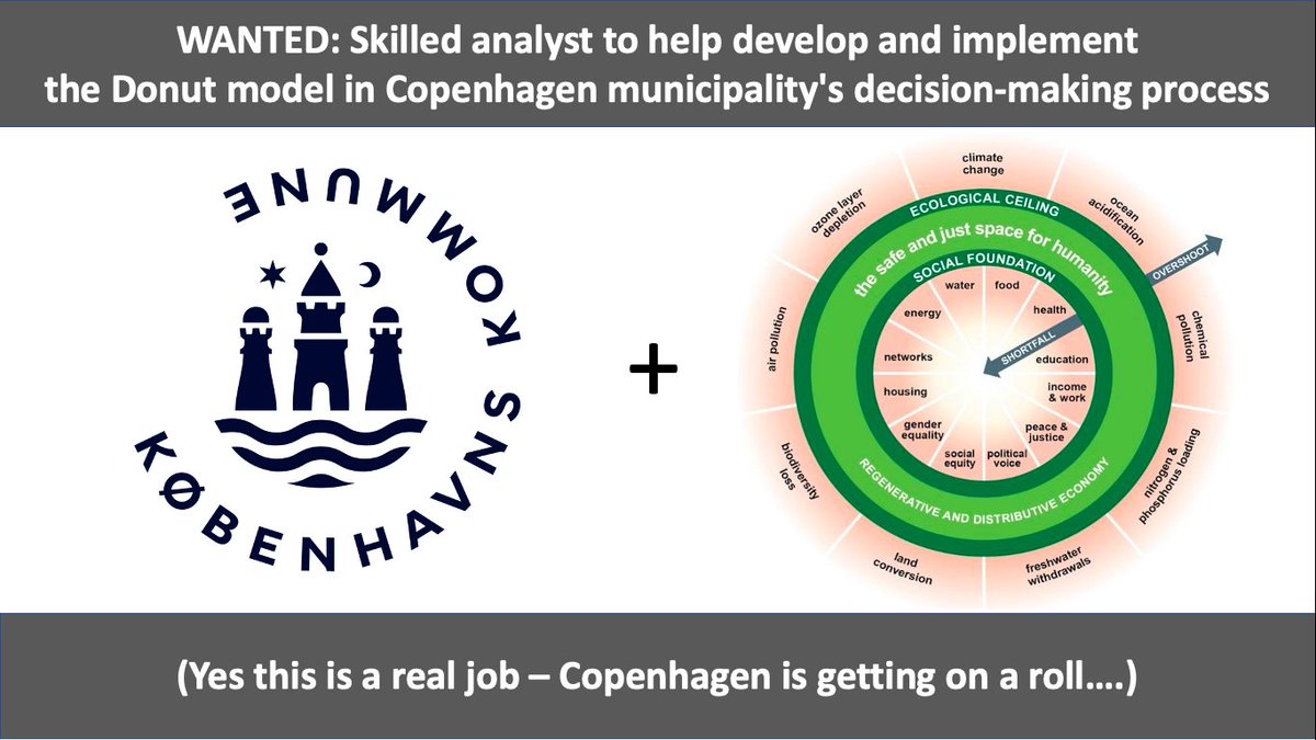 Let's go Copenhagen Council! Check out this cool job putting Doughnut Economics into action in the city. Pls share with anyone who could be great in this role. It's a brilliant initiative & may spark many more cities to follow - could your city be next?... kk.dk/ledigestilling…