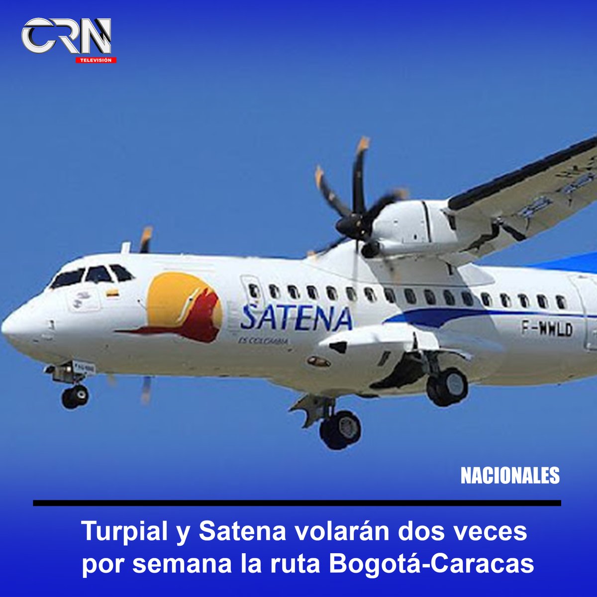 El ministro de Transporte de Colombia, Guillermo Reyes, informó que las aerolíneas Satena y Turpial comenzarán sus operaciones comerciales con dos vuelos a la semana en la ruta Bogotá-Caracas y viceversa.