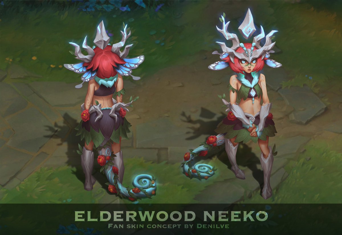 Denilveart on Twitter "Elderwoood Neeko splash art FINALLY done 😭 hope you’ll like it! 