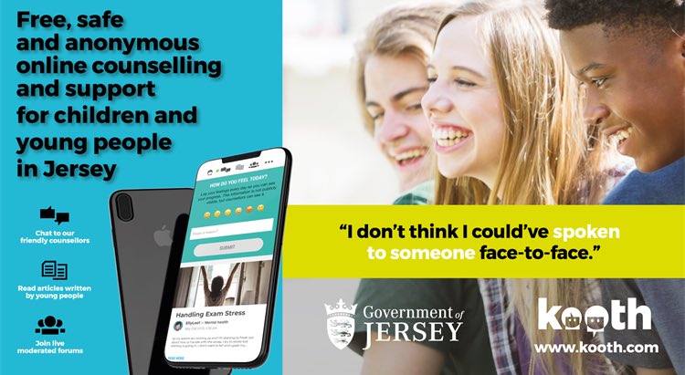 ewalkerbyrne's tweet photo. KOOTH @kooth_plc #Jersey offers online counselling and support for anyone aged 11 to 25. This is a online service available 24 hours and offers bookable counselling sessions from Monday to Friday 12pm to 10pm and Saturday and Sunday 6pm to 10pm. 

▶️https://t.co/Ub058n48b4 https://t.co/t7TMjsaONF