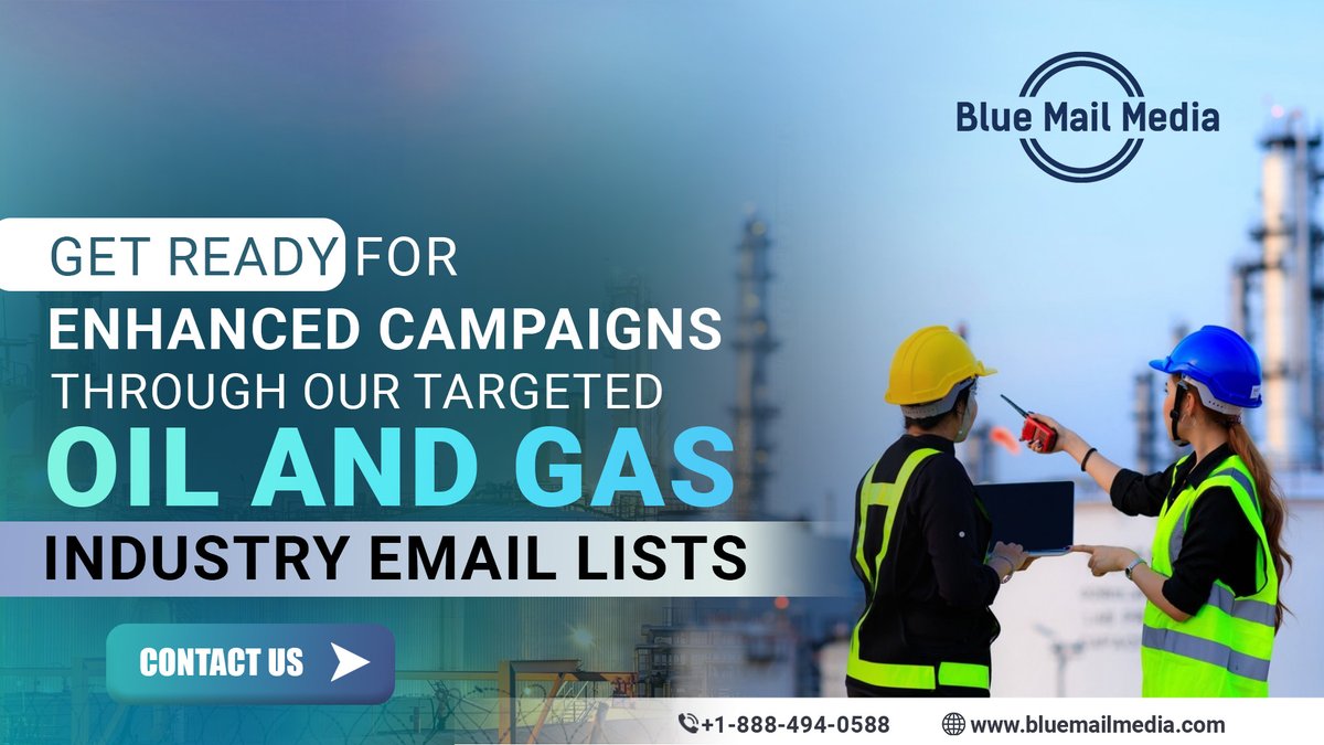It’s time to grow your #Sales pipeline by acquiring qualified #Leads from the Oil and Gas industry.

Get the list here: bluemailmedia.com/oil-and-gas-ex…

#OilandGasIndustryEmailList #BlueMailMedia #TargetedEmaillist #OilandGasIndustryDatabase #B2BAccurateLeads #DecisionMakers