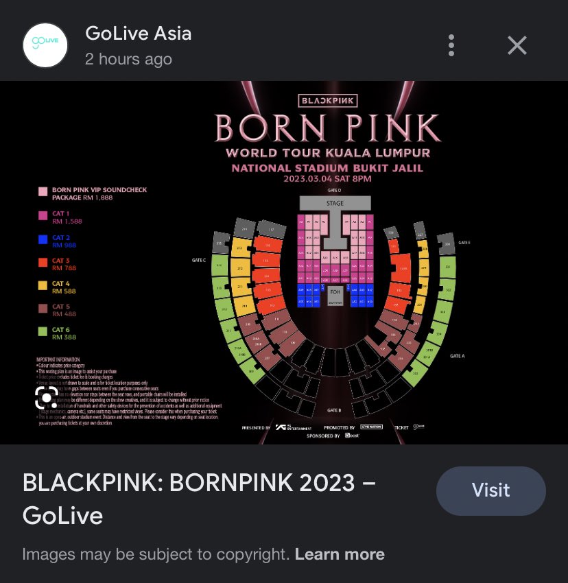 msiakpopfans's tweet photo. [BREAKING] Tickets to BLACKPINK WORLD TOUR [BORN PINK] KUALA LUMPUR is rumoured to be priced at up to RM1888!

For more info on the ticket prices, stay tuned to the official announcement.

#BLACKPINK #블랙핑크 #BORNPINK #BORNPINKinKL #BORNPINKKUALALUMPUR https://t.co/qXjbkx6p3t