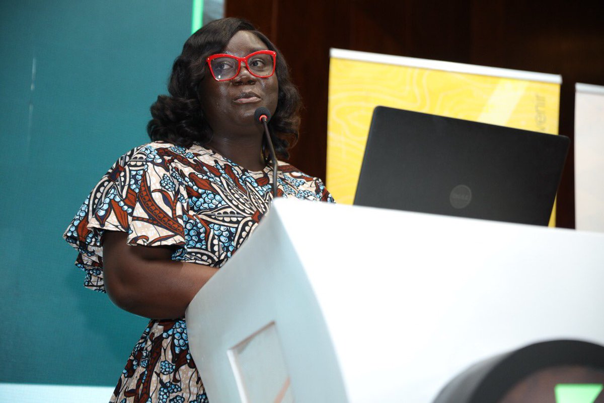 TropenbosGhana's tweet photo. “Results achieved under the @EuropeInGhana-funded #LEANproject include tree registration to give ownership to farmers, restoration, Climate Smart Agriculture (CSA) training” - @Abynna_Woode, Snr Project Manager. 

#GLFClimate 
#COP27 https://t.co/moQSiEoiqg