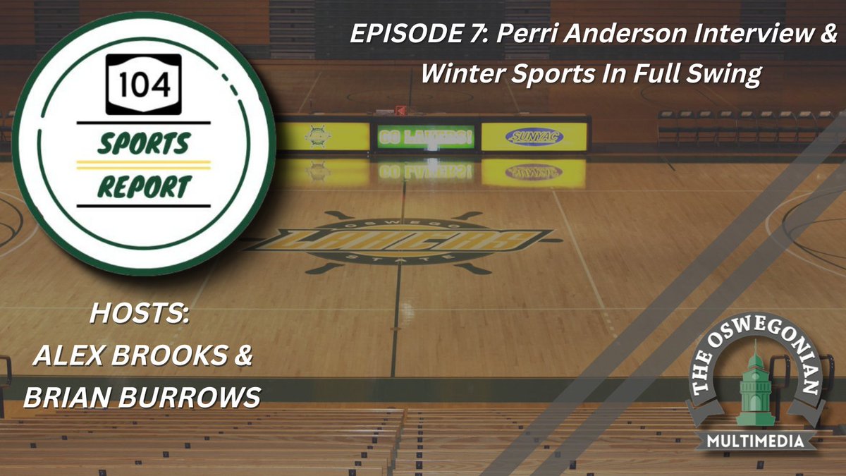 GonianMMD's tweet photo. Episode 7 of Season 5 of the @104SportsReport is LIVE on Spotify &amp; Apple Podcasts. Alex Brooks (@AlexJBrooks_) and Brian Burrows (@Brian_Burrows11) breakdown the winter sports. Perri Anderson, @OswegoWSoccer goaltender, joins the podcast for an interview!
https://t.co/PSlWMKDHCx https://t.co/nGEUvPjJXE