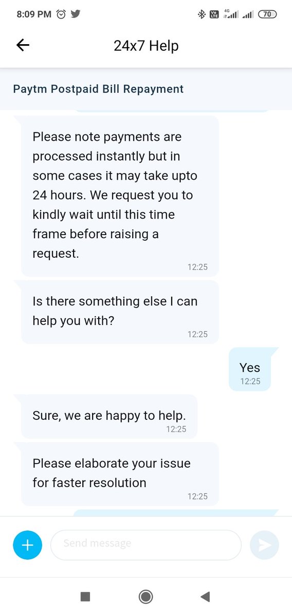 PravatKumarBa20's tweet photo. Still processing @Paytmcare of Service. माना पड़ेगा आपकी सेवा को ले के। गजब सेवा प्रदान करे रहे हो। ३ दिन से ए सेवा चल रहा है। मेरा ट्रांसेक्शन समाप्त हो नही रही और मुझे रिटर्न भी नही मिल रहा है. @Paytm @paytmbankcare
#ServiceOfPaytm
#VeryPoorService https://t.co/xuYZrJW8Qw