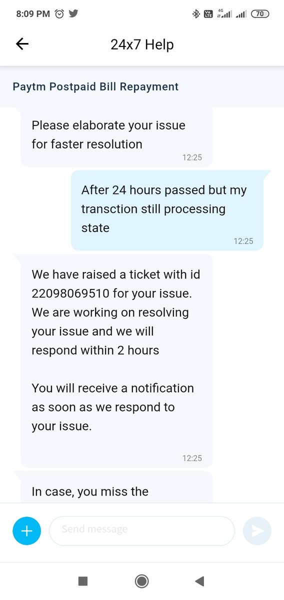 PravatKumarBa20's tweet photo. Still processing @Paytmcare of Service. माना पड़ेगा आपकी सेवा को ले के। गजब सेवा प्रदान करे रहे हो। ३ दिन से ए सेवा चल रहा है। मेरा ट्रांसेक्शन समाप्त हो नही रही और मुझे रिटर्न भी नही मिल रहा है. @Paytm @paytmbankcare
#ServiceOfPaytm
#VeryPoorService https://t.co/xuYZrJW8Qw