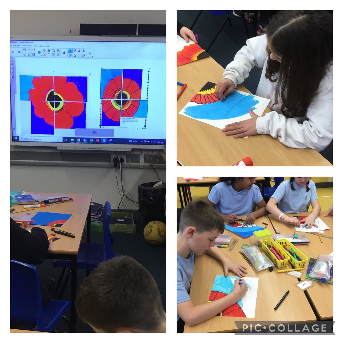 Y5 have marked Remembrance Day by producing collaborative poppy art.