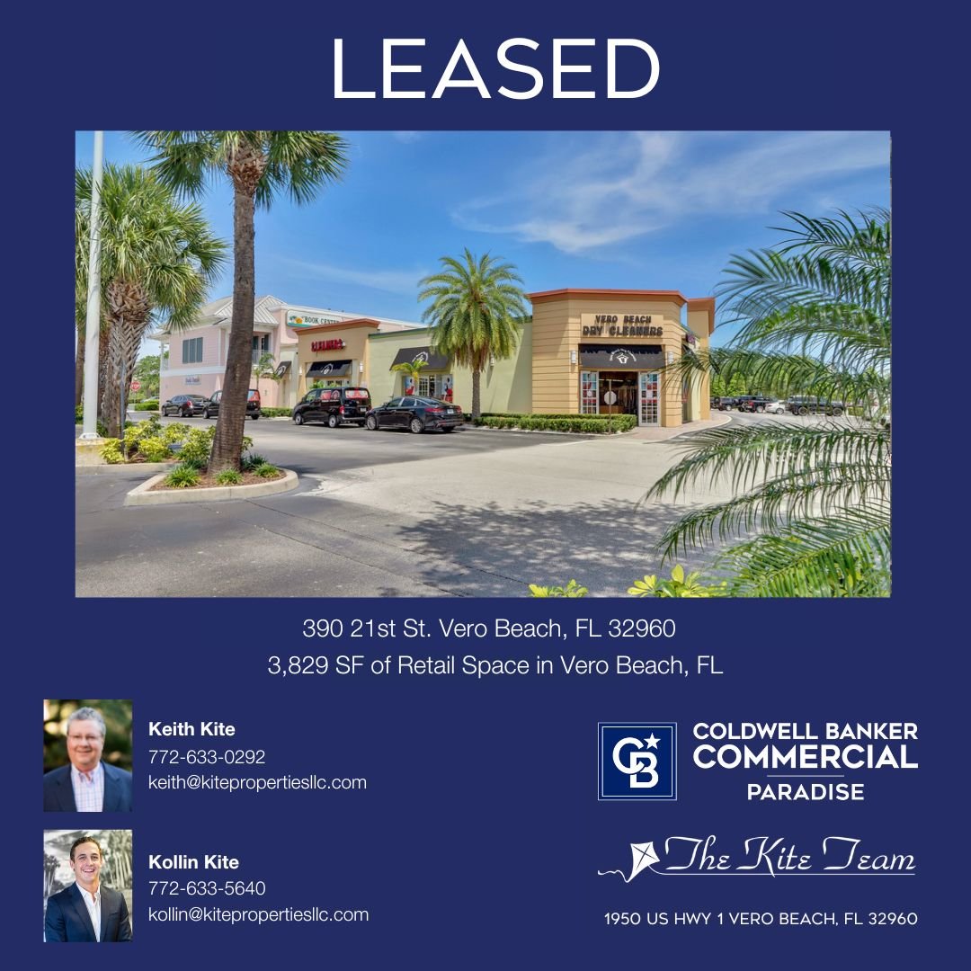 cbc_commercial's tweet photo. #Leased! 390 21st Street Vero Beach, FL 

Contact us for all your commercial real estate needs! View our available properties here: https://t.co/nv5YsnUnnB

#cbcparadise #leased #lease #leaseups #verobeach #verobeachfl #cre #crdeals #commercialrealestateflorida #cbcworldwide https://t.co/EdCPxNjX4C