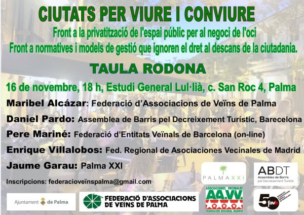 VianantsMca's tweet photo. Atenció #Palma. Xerrada sobre l'ús privatiu de l'espai públic.
@FAAVVPalma https://t.co/RqX5TWl8WM