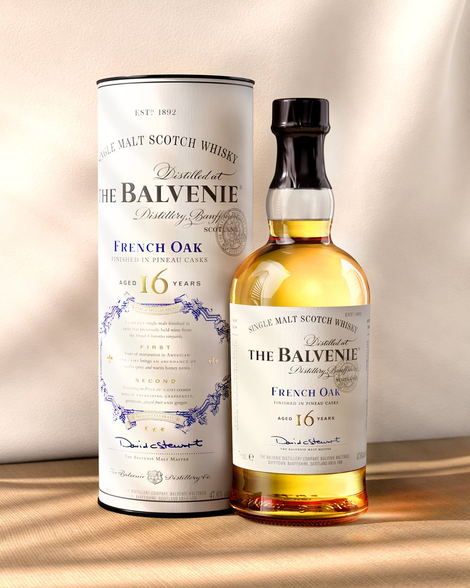"An energising zing from tangy lemon rind and grapefruit meet the delicate subtle sweetness of glazed fruits and spice from root ginger."

The first of <a href="/TheBalvenie/">Balvenie Distillery</a> Finishes to explore French Oak. bit.ly/3FZ8fYC