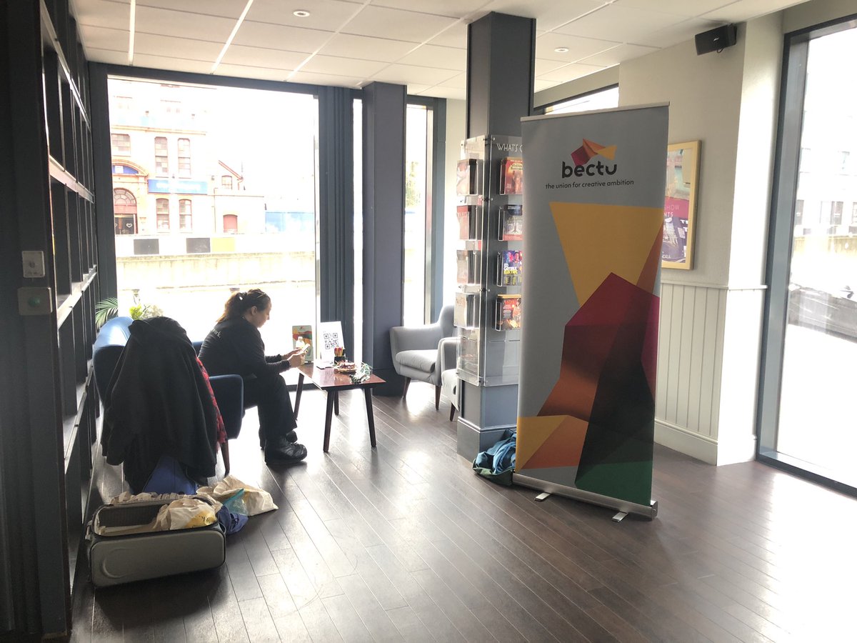 We’re set up in the Alexandra Theatre, available for staff to drop in in Union Week. <a href="/bectu/">Bectu</a> #unionweek