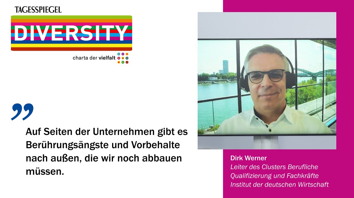 Dirk Werner, <a href="/iw_koeln/">Institut der deutschen Wirtschaft</a> ermutigt auf den Konferenz #DIVERSITY. 

"Unternehmen, die Menschen mit Behinderung eingestellt haben, berichten sehr stark von den Vorteilen." !B

#DIV22