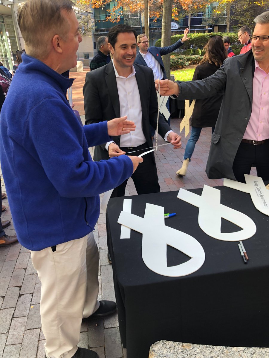 This #LungCancerAwarenessMonth, we gathered in Cambridge, MA for a white ribbon making event featuring the White Ribbon Project. Attendees heard from @bjork5 of @TheWRP4LC and helped assemble white ribbons to drive awareness and change perceptions of #LungCancer. #LCAM