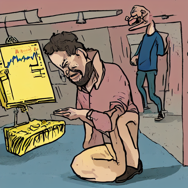tomouex's tweet photo. Sam on the knees while crypto is falling and bull goes away.
#Ftx #ftxus #AI #Aiart #stablediffusionart #stablediffusion #Samftx #SBF #Crypto https://t.co/SAABlNr3KV
