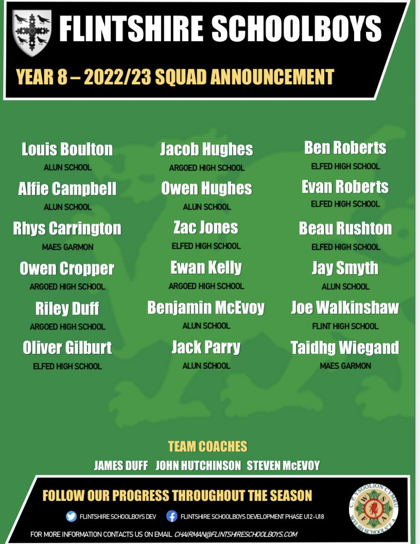 Flintshire Schoolboys Dev tweet media