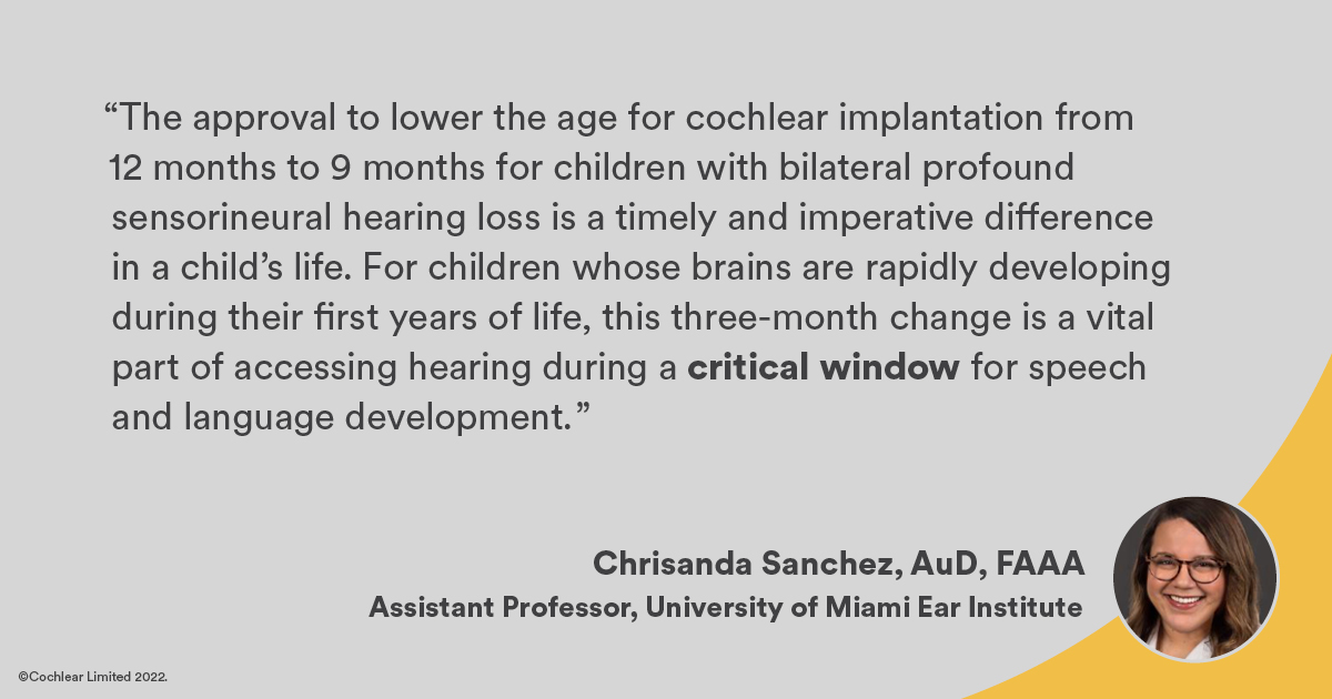 How has the new 9 month pediatric indication changed the clinical landscape? Hear more from <a href="/SanchezAuD/">Chrisanda Sanchez</a>, AuD, FAAA, Assistant Professor, University of Miami Ear Institute: bit.ly/3TyLRIS <a href="/audiologyonline/">AudiologyOnline</a>