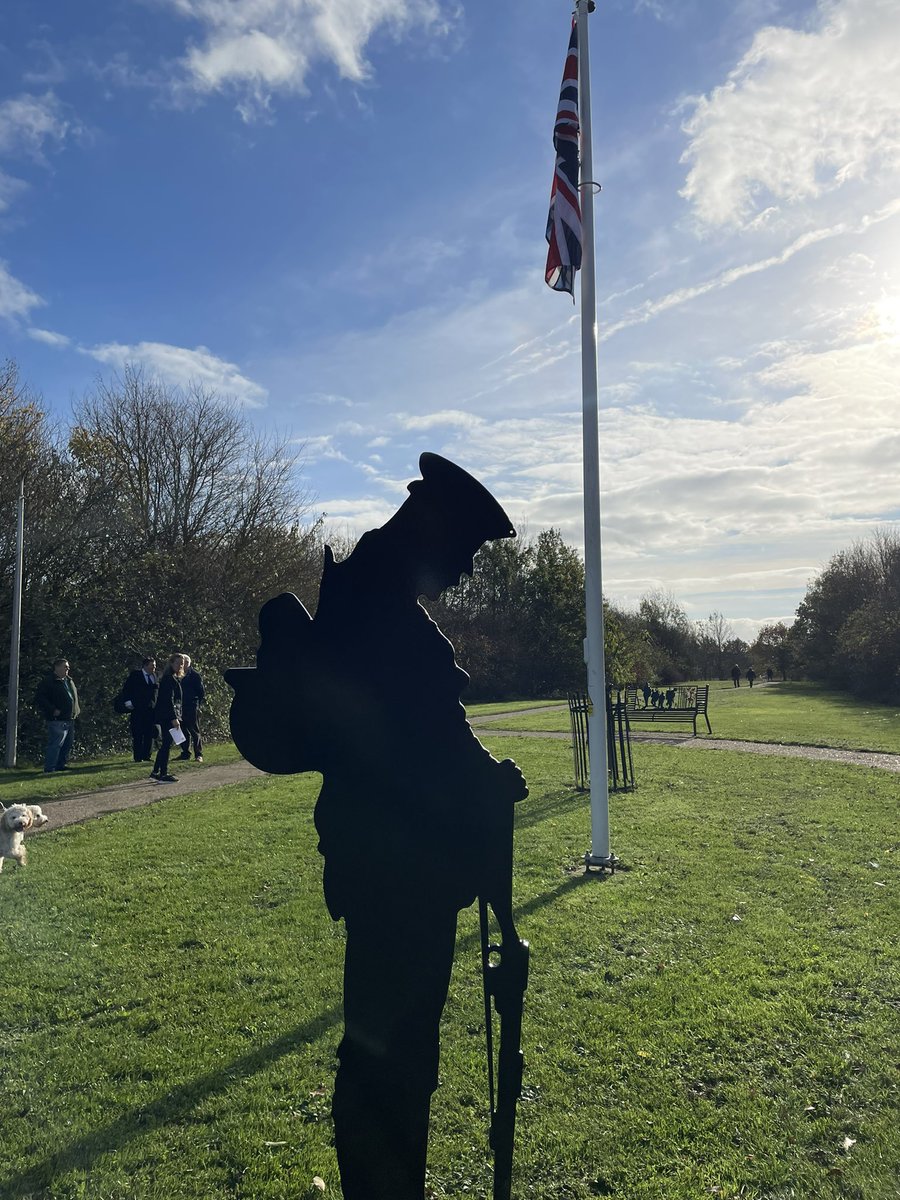 A beautiful morning at our remembrance service in the village. Very proud of our Year 6 pupils for their singing and poem reading #LestWeForget