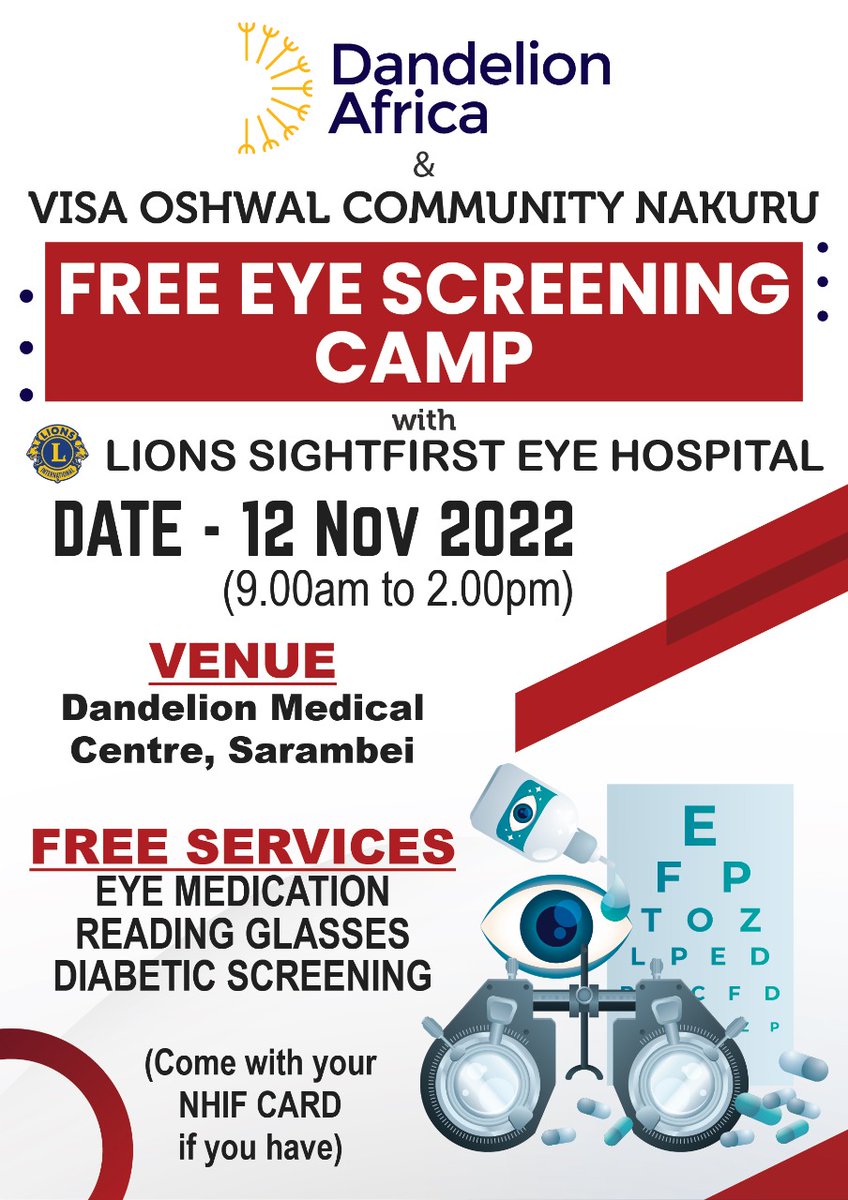 DandelionAfrica's tweet photo. What plans do you have on 12th Saturday 2022?
Our Dandelion Medical Centre has a plan for you and your friends.
Here's the poster for more information.
Kindly share with your networks.
#FormNi? https://t.co/LIti7E5LhL