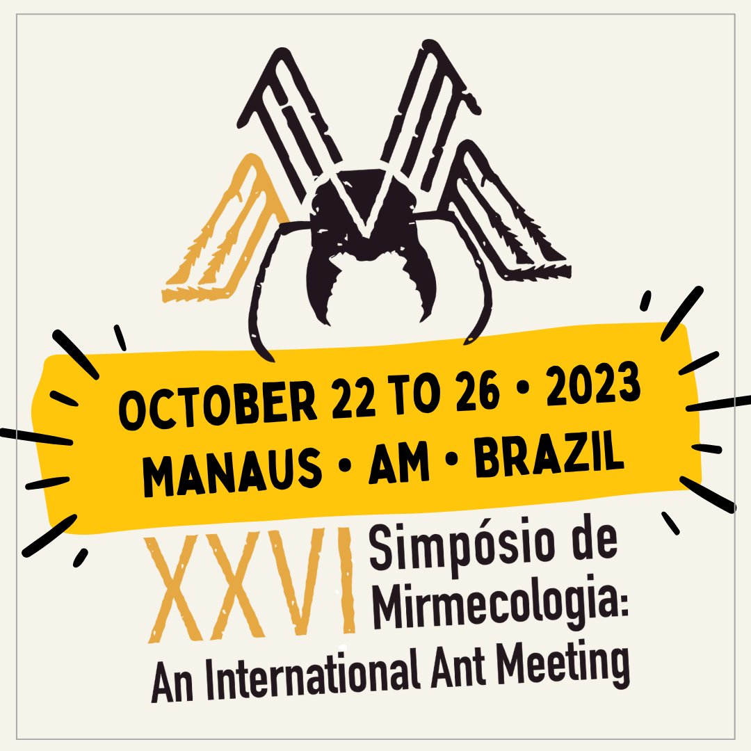 Divulgando a nova data do Mirmeco 2023!
Alteramos as datas para evitar sobreposição com o Entomology 2023.

Announcing the new date for Mirmeco 2023!
We changed the dates to avoid overlapping with Entomology 2023.

#MirmecoAmazonia #Mirmeco2023