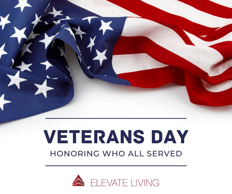 ElevateLiving's tweet photo. Today, we honor our veterans and thank you for your service. Thank a veteran today. https://t.co/zaK3mjoNZF