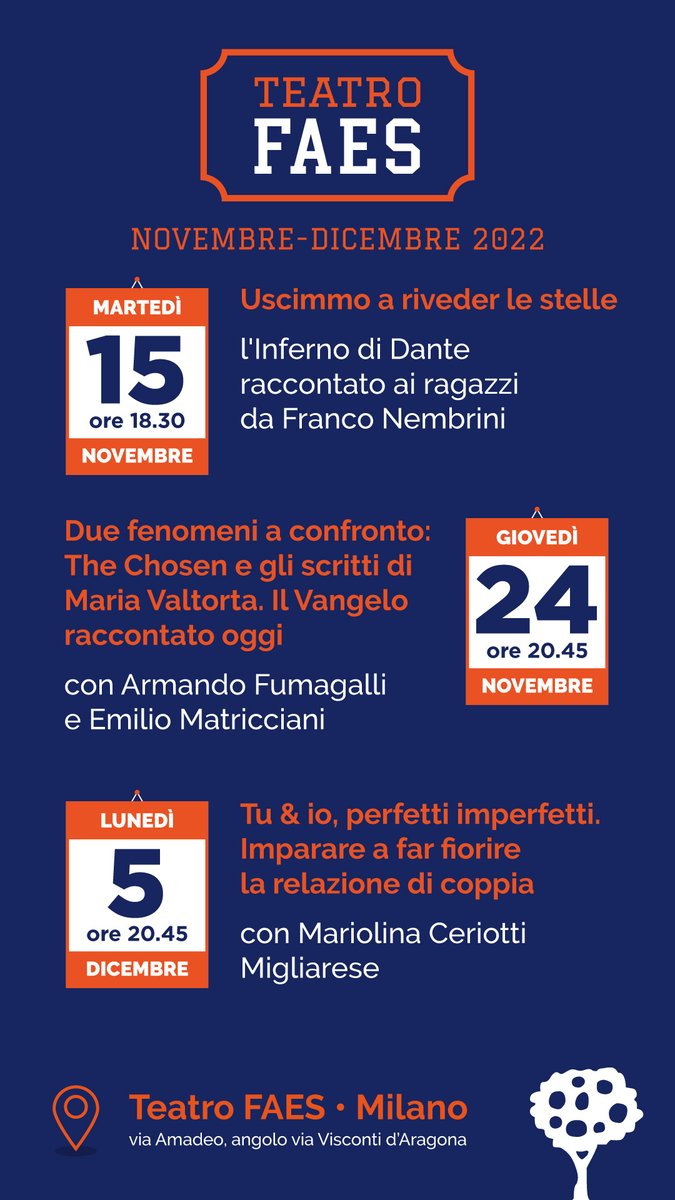 Scuole FAES 
TEATRO FAES 
📍Teatro delle Scuole FAES 
via Amadeo ang Visconti d'Aragona
#Milano #scuola 
<a href="/EdizioniAres/">Edizioni Ares</a> 
<a href="/armandofumagal1/">armando.fumagalli@unicatt.it</a> 
<a href="/paolopugni/">Paolo Pugni</a>