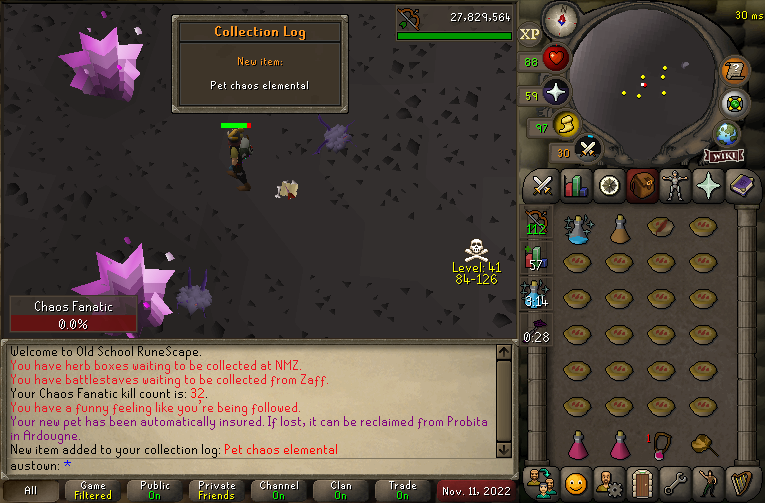 Austownn's tweet photo. CAs giving out pets for free #osrs https://t.co/5ygBP5NRqT