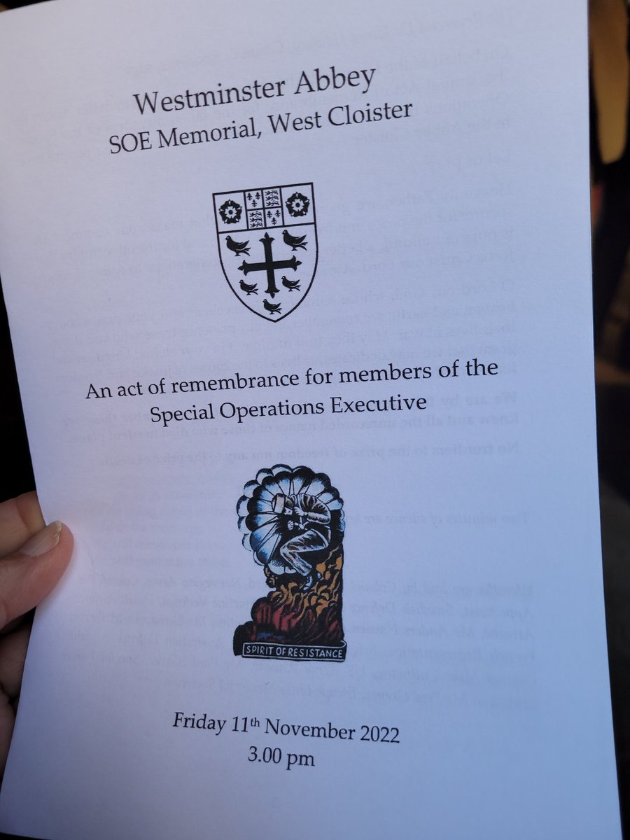 At #WestminsterAbbey for the #SOE Memorial. Remembering #NoorInayatKhan and the agents who did not return. #WWII