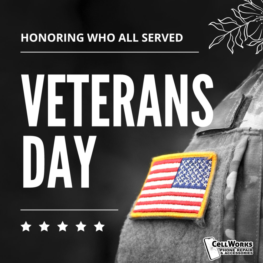 CellworksRepair's tweet photo. "WE DON'T KNOW THEM ALL, BUT WE OWE THEM ALL."
With respect, honor and gratitude...THANK YOU VETERANS!!

#cellworks #cellworksrepair #mellakconsulting #backglassrepair #phonerepair #tabletrepair #computerepair #services #computerservices #phonesales #tabletsales #computer #ipa https://t.co/zHSfWAxWRo