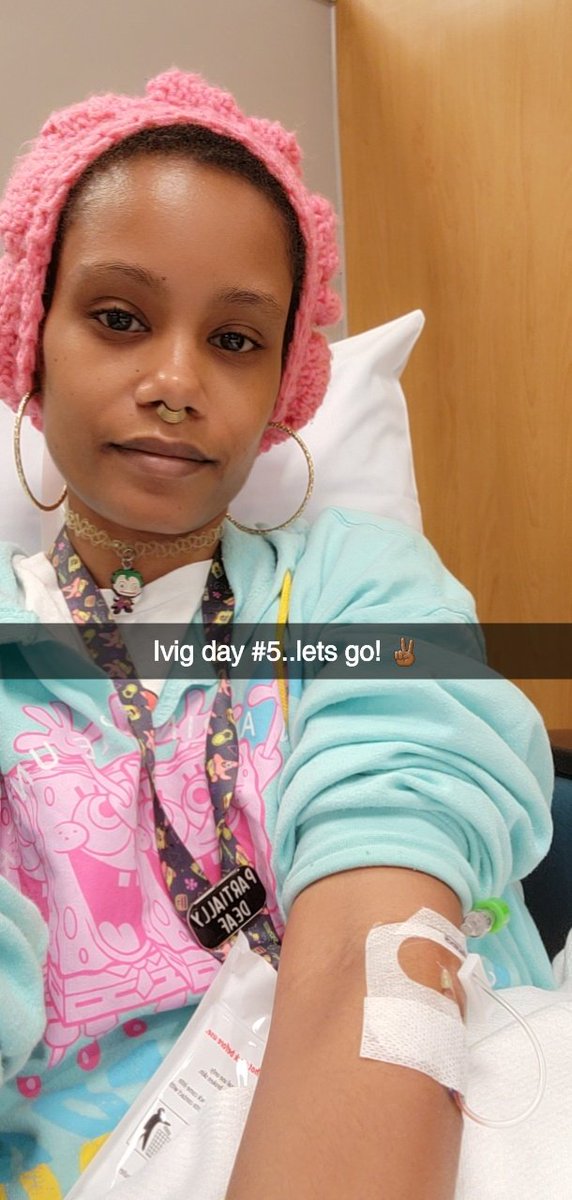 genesiz613's tweet photo. In oncology today!
Ivig day #5 lets go βπΎπ..
#Ivig
#MyastheniaGravis
#ChronicallyIllAf
#HelloChronicIllness https://t.co/zmiVcuTeAa