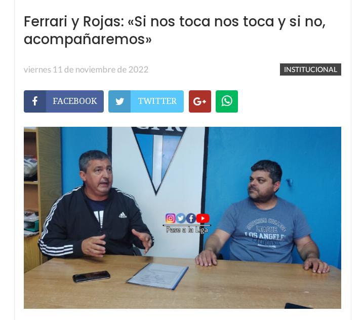 Fernando Ferrari, tesorero y representante de nuestra institución y su candidatura para ser presidente de la Liga Amateur Platense. 
Creemos que necesitamos dirigentes que sepan las realidades de la liga en la que estamos y sabemos que es el correcto.
youtu.be/blio9MqMxvg