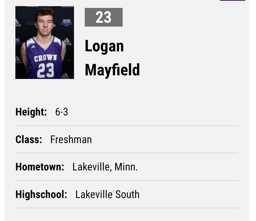 Good luck <a href="/LoganMayfield16/">Logan Mayfield</a> &amp; <a href="/CrownCollegeMBB/">Crown Men's Basketball</a> on their season this year! #S4L
