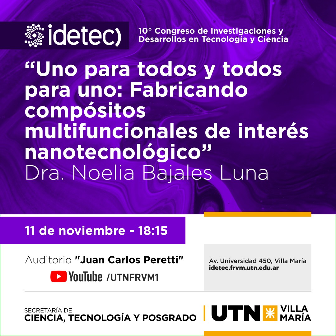 idetec_ar's tweet photo. “Uno para todos y todos para uno: Fabricando compósitos multifuncionales de interés nanotecnológico”, Dra. Noelia Bajales Luna y “Tecnología de imágenes por resonancia magnética nuclear con campos magnéticos ciclados: desafíos y oportunidades.”, Dr. Esteban Anoardo #IDETEC2022 https://t.co/mEFsGByVwH